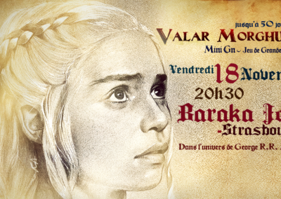 Valar Morghulis le vendredi 18 novembre à 20h30